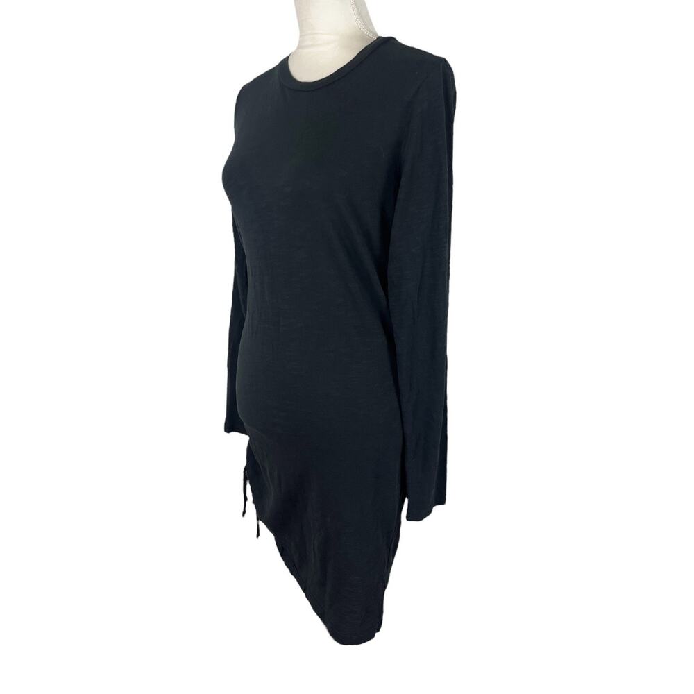 Pam & Gela Shirred Long Sleeve Black Ruched Mini Dress Dark Romantic Size Small - Picture 5 of 7